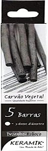 Carvão Vegetal Para Desenho Keramik Natural - 3-6 mm 5 Barras