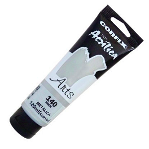Tinta Acrílica Corfix Arts 120ml - Prata Metálico (140)
