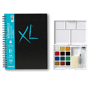 Kit Bloco XL Aquarelle A5 + Koi Water Colors 12 Cores