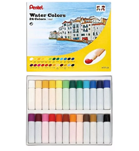 Tinta Aquarela Pentel Water Colors - 24 Cores 6ml - Casa Elias