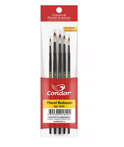 Kit De Pincel Redondo Condor 5504 - 5 Unidades