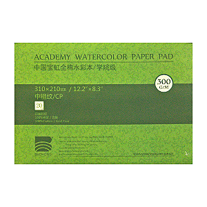 Bloco 31x21 Aquarela Baohong Academy Textura Fina 300g 20 folhas