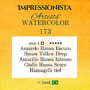 Tinta Impressionista Watercolors Artist's S1 24ml - 173 Amarelo Hansa Escuro