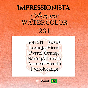 Tinta Impressionista Watercolors Artist's S1 24ml - 231 Laranja Pirrol