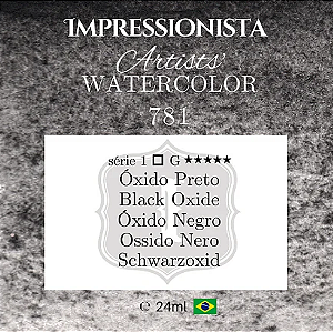 Tinta Impressionista Watercolors Artist's S1 24ml - 781 Óxido Preto