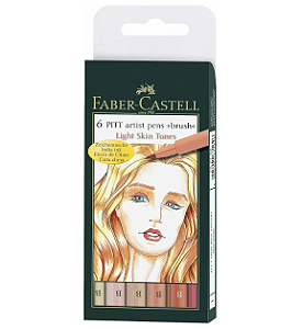 Canetas Artísticas Faber-Castell Pitt Ponta Pincel (B) - 6 Cores Tons de Pele