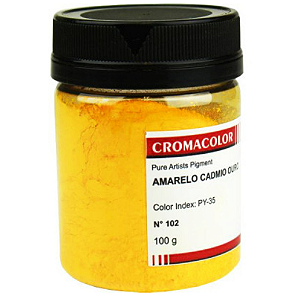 Pigmento Artístico Cromacolor Amarelo Cadmio Ouro 102 - 100g