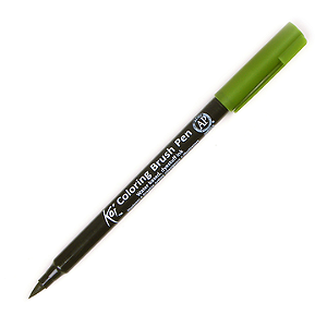 Caneta Marcador Koi Coloring Brush Verde Sap - Ponta Pincel/Brush