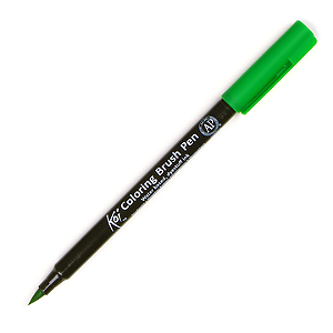 Caneta Marcador Koi Coloring Brush Verde Emerald - Ponta Pincel/Brush