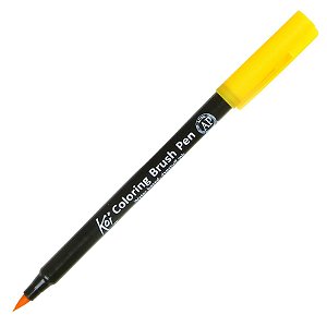 Caneta Marcador Koi Coloring Brush Amarelo Deep - Ponta Pincel/Brush