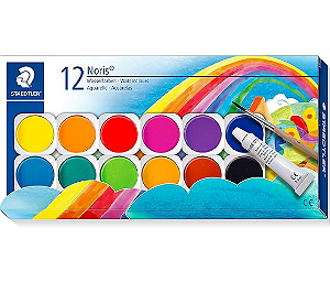 Set Tinta Aquarela Noris - 12 Tintas Intermutáveis + 1 Tubo Branco Opaco