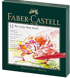 Canetas Artísticas Pitt Ponta Pincel (B) Gift Box Faber-Castell - 12 Cores