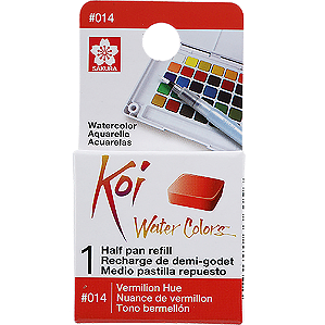 Refil De Aquarela Em Pastilha Koi Water Colors -  MATIZ ESCARLATE #014- Uso Profissional