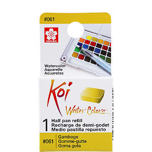 Refil De Aquarela Em Pastilha Koi Water Colors - GAMBOGE #061- Uso Profissional