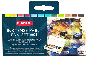 Aquarela em Pastilha Derwent Inktense Set #1 - 12 Cores