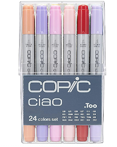 Set Marcador Copic Ciao Ponta Dupla - 24 Cores