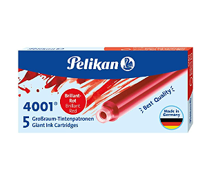 Cartuchos de Tinta Pelikan 4001 GTP/5 - Vermelho 1,4ml (5 unidades)