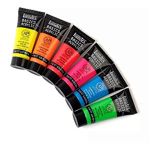 Kit 6x Tinta Acrílica Liquitex Basics 118ml Fluorescent