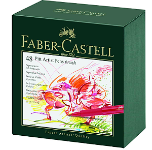 Canetas Artísticas Pitt Ponta Pincel (B) Gift Box Faber-Castell - 48 Cores