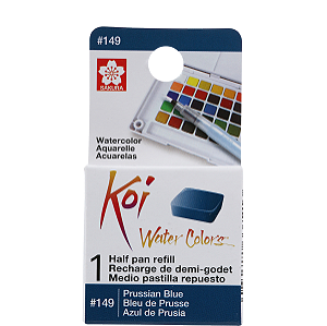 Refil De Aquarela Em Pastilha Koi Water Colors - AZUL PRUSSIA #149- Uso Profissional