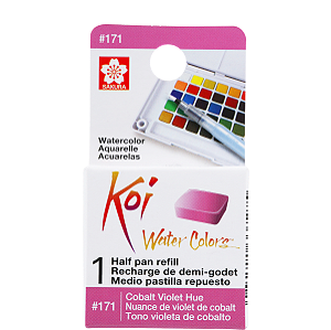 Refil De Aquarela Em Pastilha Koi Water Colors - MATIZ VIOLETA COBALTO #171- Uso Profissional