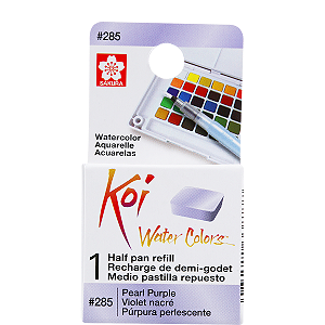 Refil De Aquarela Em Pastilha Koi Water Colors - PURPURA PEROLA  #285- Uso Profissional