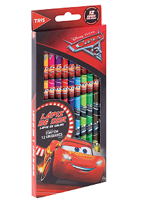 Lápis de Cor Carros Disney Pixar Tris - 12 Cores