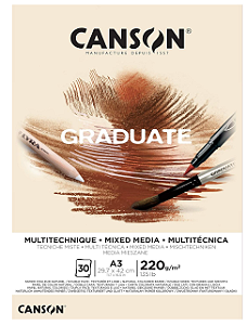 Bloco Graduate Mixed Media A3 - 220g/m² 30 Folhas
