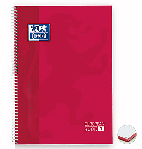 Caderno Oxford European Book Espiral 80 Folhas - Vermelho