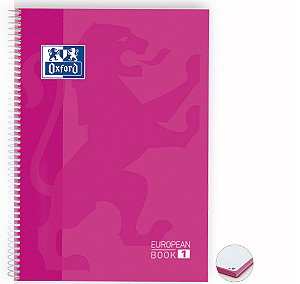 Caderno Oxford European Book Espiral 120 Folhas - Rosa