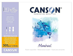 Bloco Aquarela Canson Montval 12fls A3 300g Textura Fina