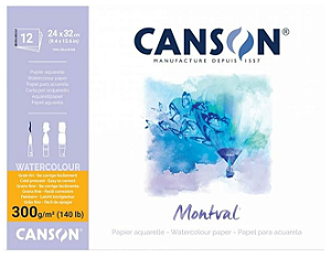 Bloco Aquarela Canson Montval 12fls A4 300g Textura Fina