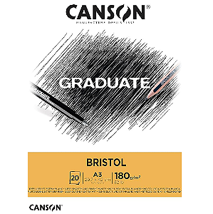 Bloco Graduate Canson Bristol A3 180 g/m² - 20 Folhas