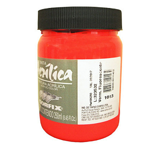 Tinta Acrílica Corfix 250ml - Fluorescente Vermelho 1013