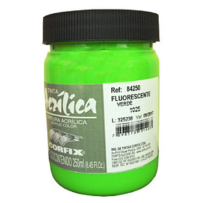 Tinta Acrílica Corfix 250ml - Fluorescente Verde 1025