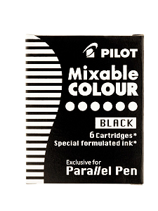 Refil Tinta Pilot para Caneta Parallel Pen - 6 Unidades Preto