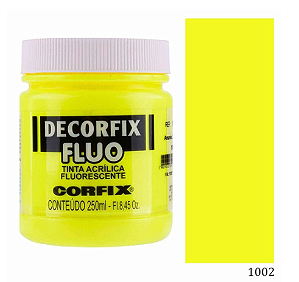 Tinta Acrílica Fluorescente Decorfix Fluo Corfix 250ml - 1002 Amarelo Limão