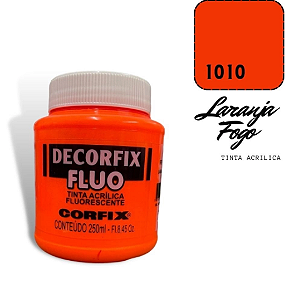 Tinta Acrílica Fluorescente Decorfix Fluo Corfix 250ml - 1010 Laranja Fogo