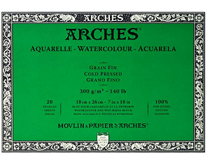 Bloco de Papel para Aquarela Arches TF 300g/m² 18x26cm - 20 Folhas