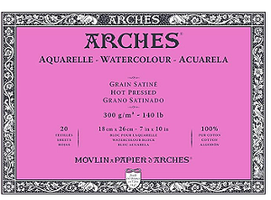 Bloco de Papel para Aquarela Arches TS 300g/m² 18x26cm - 12 Folhas