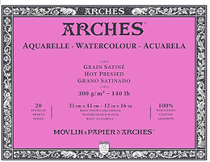 Bloco de Papel para Aquarela Arches TS 300g/m² 31x41cm - 20 Folhas
