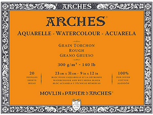 Bloco de Papel para Aquarela Arches TT 300g/m² 23x31cm - 20 Folhas