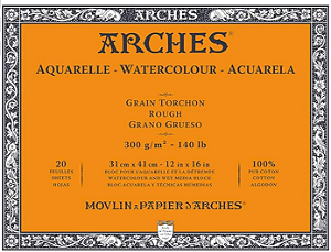 Bloco de Papel para Aquarela Arches TT 300g/m² 31x41cm- 20 Folhas