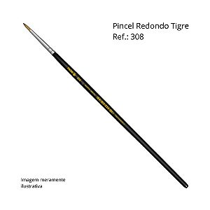 Pincel Pêlo de Marta Tigre 308 - Tamanho 8