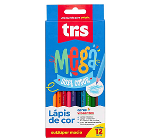 Lapís de Cor Mega Soft Color Tris - 12 Cores