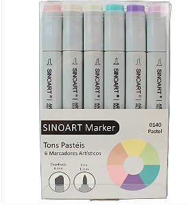 Marcador Artístico Sinoart Marker - 6 Tons Pastéis
