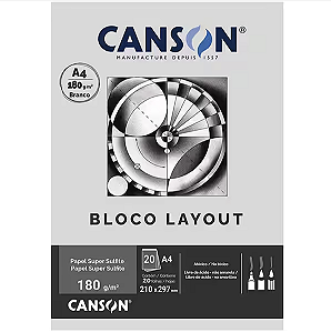 Bloco de Papel Super Sulfite Layout Canson 180 g/m² 20 Folhas A4