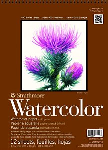 Papel para Aquarela Strathmore Watercolor (22,9 x 30,5cm) - 12 Folhas