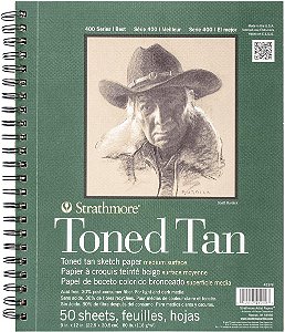 Papel Sketch de Tom Bronzeado Strathmore (22,9 x 30,5cm) - 50 Folhas