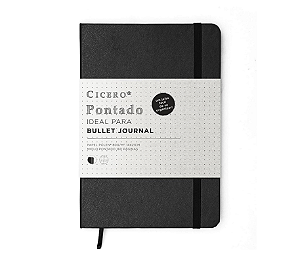 Caderno Pontado Ideal para Bullet Journal Cicero 14x21cm 80g 160 Páginas - Preto
